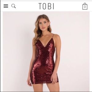 Tobi maroon sequin dress